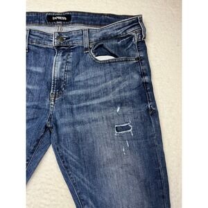 Express Jeans Mens 38x32 Blue Hyper Stretch Skinny Distressed Denim Pants